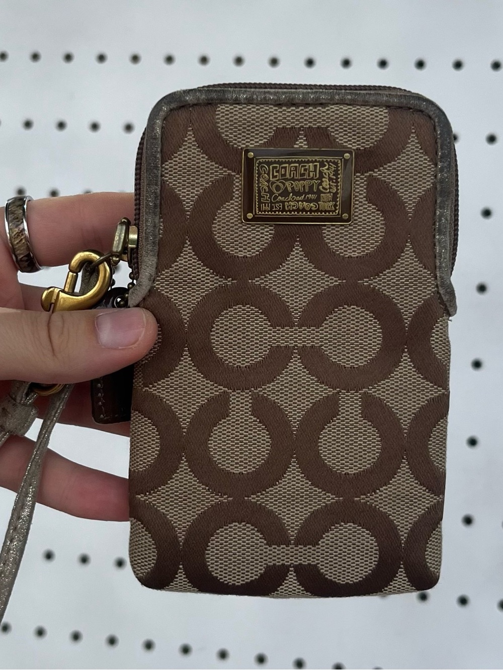 Coach Poppy Signature Canvas Phone Case with Wristlet